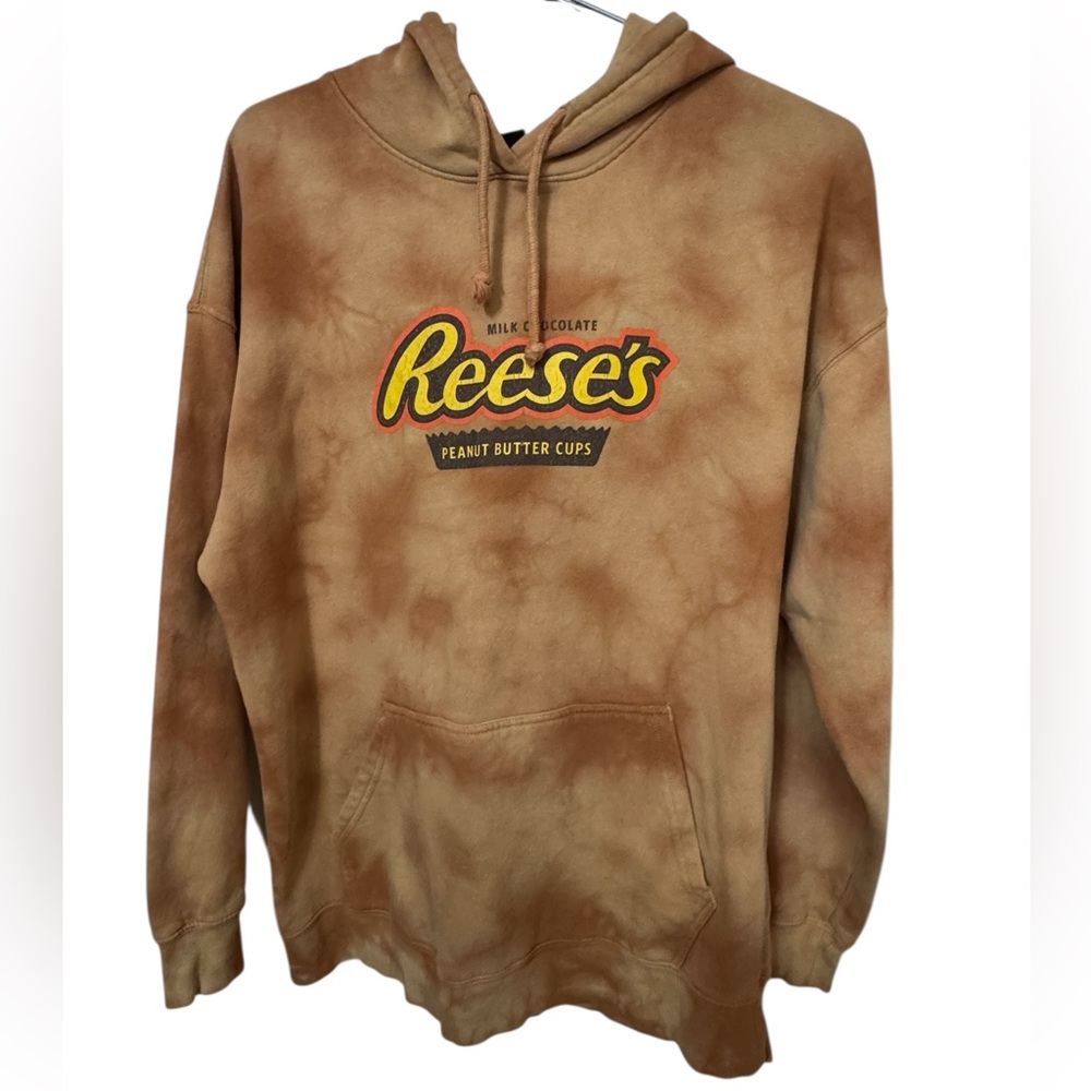 Hershey Reese’s Peanut Butter Cup Brown Tie Dye Hoodie Men’s L MINTY